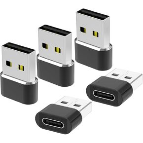 USB to USB C Adapter 5 Pack,Type C Female to A Male Charger Converter for Apple Watch Ultra iWatch 8 7,iPhone 15 14 13 12 Pro Max Plus,Airpods,iPad 9 10 Air 5 Mini 6,Car,Samsung Galaxy S23 S24