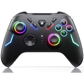 Switch Controller Compatible with Switch/Switch Lite/Switch OLED/Windows/iOS/Android, Ergonomic Non-SlipSwitch,Switch Remote Gamepad with 6-Axis Gyro, Dual Motor, Wake-up and Turbo.(Black)