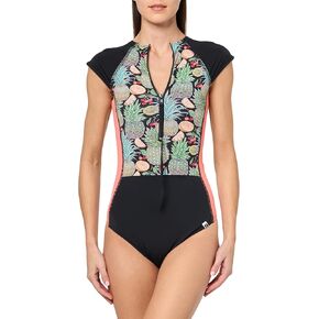 EIDON Women's Standard Everly One Piece Cap Sleeve Swimsuit