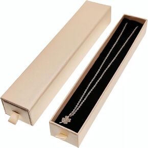 2 Pieces Long Chain Necklace Jewelry Gift Box, 8.3 x 1.6 x 1.2 Inch Small Long Necklaces Pendants Bracelets Jewelry Display Box for Wedding, Engagement, Valentine's Day (Pink)