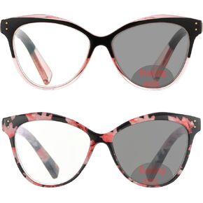 mincl Transition Photochromic Bifocal Reading Glasses Women Cat Sunglasses Readers Fashion 2 Pack Anti Eyestrain & Headache