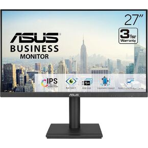ASUS 27" 1080P Business Monitor (VA27DQFS) - IPS, Frameless, 100Hz, 1ms, Adaptive-Sync, HDMI, DisplayPort, VGA, for Working and Gaming, Ergonomic Design, Blue Light Filter, Flicker Free, 3 yr warranty
