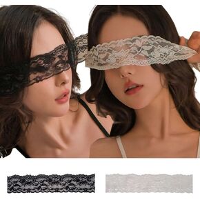 2Pcs Lace Blindfold See Through Blindfold Sexy Eye Mask Masquerade Couple Party Masks