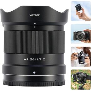 VILTROX 56mm F1.7 Z Mount Lens for Nikon Z Mount, 56mm f/1.7 APS-C Auto Focus Prime Lens for Nikon Z-Mount Mirrorless Camera Z30 Z50 Z5 Z6 Z6II Z7 Z7II Z8 Z9 ZF ZFC