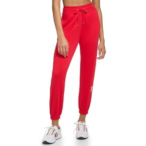 Tommy Hilfiger Women's Easy Fit Rib Waistband & Elastic Cuffs Printed Graphic on Side Calf Jogger