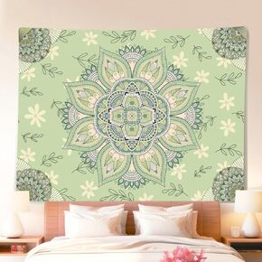 BVCY Mandala Tapestry For Bedroom Pink Tapestry Wall Hanging Art aesthetic Decor Suitable Dormitory Gift Living Dorm (LD003, Horizontal 60 * 51inches（150 * 130 cm）)