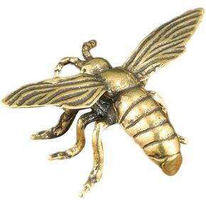 BESPORTBLE Mini Brass Bee Ornament: Vintage Bumblebee Statue, Good Luck Bee Figurines Home Desktop Decorations for DIY Crafts Decor 4.7x3.2cm