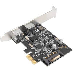 PCIE PS2 Expansion Card, PCI Express to Dual Port PS/2 Expansion Card, PS/2 Keyboard and Mouse Port Expansion Card without USB Port, SATA Power Interface, for Windows
