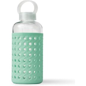 Apana Yoga Glass Water Bottles BPA Free Non Slip Sleeve Leak Proof Lid Reusable 32 Oz Sports Water Bottle Wide Mouth Lid Portable Hydration Tumbler