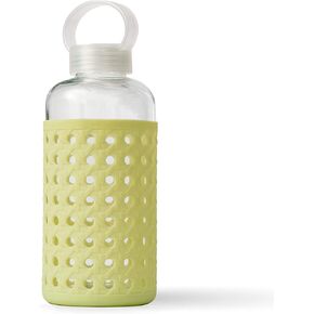 Apana Yoga Glass Water Bottles BPA Free Non Slip Sleeve Leak Proof Lid Reusable 32 Oz Sports Water Bottle Wide Mouth Lid Portable Hydration Tumbler