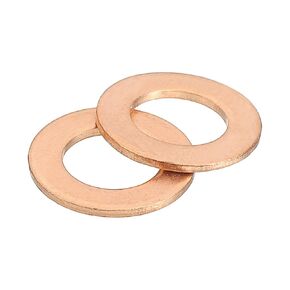uxcell M12 Flat Washer, 20 Pcs Copper Ring Flat Washers 18mm OD Metal Sealing Gasket Ring for Screws Bolts Nuts