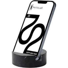 Marble Phone Stand for Desk, Cell Phone Holder for Kitchen Countertops, Office iPhone Stand, Cute Boho Modern Accessories, Italy Carrara Marble