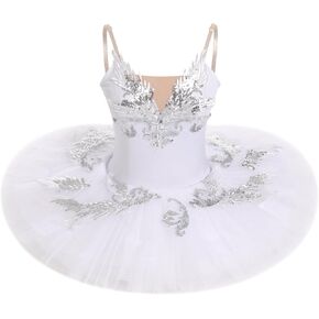 AFAVOM Ballet Leotards for Women Ballerina Performance Swan Lake Costume Embroidery Hard Platter Tutu Skirt Leotard Dancewear