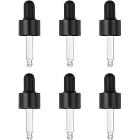PATIKIL Glass Eye Dropper Caps, 6 Pcs Anodized Aluminum Glass Dropper Closure Top for 30ml(1oz) Essential Oils Bottle, Perfume, Lab Experiments, Gold Tone