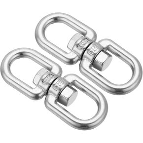 PATIKIL Double Ended Swivel Eye Hook M8 Working Load 250kg/551 lbs, 4 Pack 304 Stainless Steel Eye to Eye Swivel Shackle Ring Connector for Marine Mooring Hanging