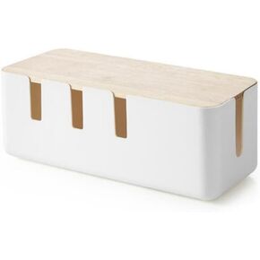 صندوق كبير لإدارة الكابلات، صندوق إخفاء السلك الأبيض ذو 7 فتحات مع غطاء خشبي، حاوية كابل هيكلية ومبدد للحرارة لأسلاك التلفزيون، جهاز توجيه الكمبيوتر، محور USB وشريط طاقة تحت المكتب in Kuwait