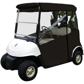 Golf Cart Cover – 3-Sided “Over-The-Top" Cart Cover for Club Car EZGO RXV –Drivable Golf Cart Cover Enclosure – Marine Grade Vinyl – Tan Rain Cover for Golfers– Fits Golf Bags, Utility Box