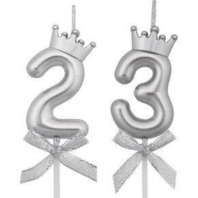 23 32 Birthday Candles, 23rd 32nd Cake Candles, Pink Birthday Number 23 32 Candles Cake Topper Decorations for Party Men Women