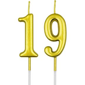 19th & 91st Birthday Candles, Blue Number 19 91 Candle for Cake, Happy Birthday Cake Topper Decoration for Birthday Anniversary Celebration Party Supplies