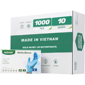 Nitrile Gloves D1, Nitrile Disposable Gloves for Cleaning, Food Prep, Industrial Grade, Non-Sterile, Food Safe, Powder & Latex Free, Touchscreen, Blue, 100 Count, Medium (Made in Vietnam)
