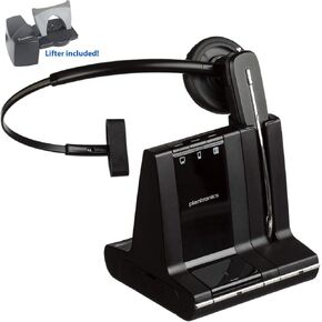 Plantronics Savi W740 Wireless Headset System Bundled with Lifter and Headset Advisor Wipe (Renewed)
