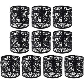 Uonlytech 50pcs Candle Wraps LED Tea Light Wrap Lampshade Holder Votive Hollow Decorative Wraps Paper for LED Battery Tealight Candles Silver