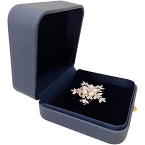 Brooch Pin Jewelry Box Case Green PU Leather For Presentation Storage Premium Grade