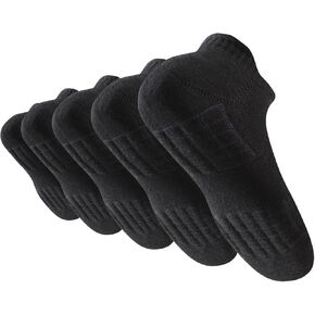 Women's Ankle Athletic Running Socks Anti-Blister Cotton Cushioned Wicking Socks (5 Pairs)