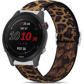Compatible for Garmin Forerunner 255 Band, Stretch Elastics Nylon Adjustable Replacement Strap Accessories Compatible for Garmin 255 46mm / 255S 41mm Smartwatch
