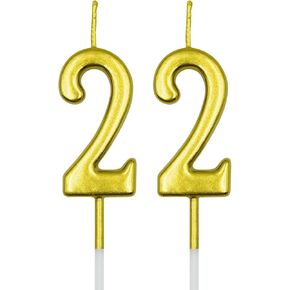 22nd Birthday Candles, Black Number 22 Candle for Cake, Happy Birthday Cake Topper Decoration for Birthday Anniversary Celebration Party Supplies