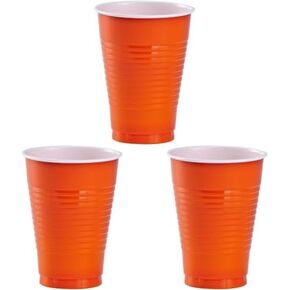 أكواب بلاستيك للاستخدام مرة واحدة - 12 أونصة، برتقالي، 20 قطعة in Kuwait
