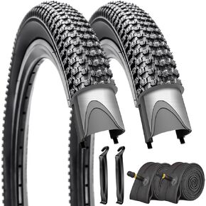 2 Pack Bike Tires 16"/18"/20"x2.125" with or Without Inner Tubes 16/18/20x1.75/1.95/2.125 AV 32mm Schrader Valves for Mountain Urban Trail Road Park