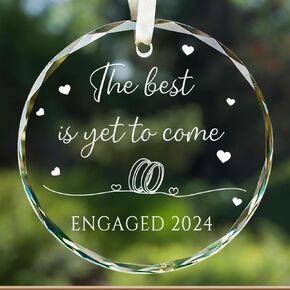 Sirjiera 1st Anniversary Romantic Gifts for Couples, Happy 1st Anniversary Ornament Sign, 1 Year Wedding Gifts Round Acrylic Keepsake, 2024 Best Anniversary Wedding Gifts for Wife Husband