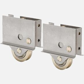 2 Pack Sliding Patio Door Roller Assembly Fits for Pella Wood Glass Doors P/N #0FAT0000 (Pre 1992), 1-1/2" Steel Ball Bearing, Edge Adjustable, Stainless Steel Housing W/o Flange