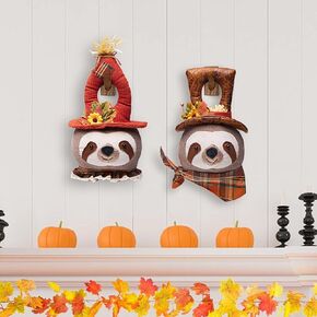 Gnomes Fall Decorations for Home: 2PCS Thanksgiving Gnomes Plush Handmade Ornaments with Pumpkin Corn Maple Leaves - Autumn Figurines for Indoor & Ourdoor Decor & Holiday Festival Party