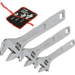 ARES 33060 – 10-Inch Adjustable Wrench – Drop Forged Chrome Vanadium Steel Construction – Wide Jaw Designs for a Variety of Fastener Sizes – SAE and Metric Size Markings