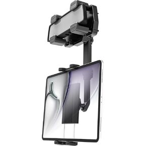 LFYCCIS Tablet Holder Car Rearview Mirror [Reinforced Four Buckles], Retractable Rearview Mirror Tablet Mount for iPad Pro/Air/Mini, Galaxy Tab, iPhone and More 4.7-12.9" Phone and Tablet