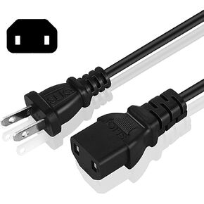 Sliq Gaming 2 Prong Power Cable/Cord - for Xbox One Original, Xbox 360, PlayStation 3 & PS4 Slim/Pro (10 Feet)