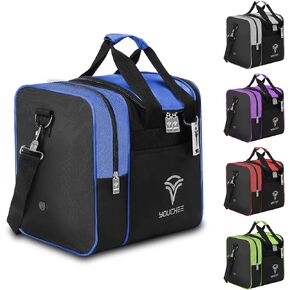Bowling Ball Tote Bag with Padded Ball Holder, Holds One Bowling Ball, One Pair of Bowling Shoes Up to Mens Size 13, and multifunction Accessory Pockets.
