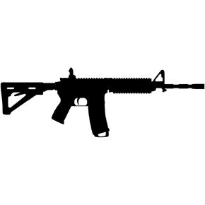 White 6in AR-15 Assault Rifle Vinyl Transfer Sticker Decal for Car/Truck/Window/Laptop (6in x 2in, White)