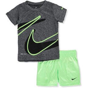 Nike Baby Boys' 2-Piece Shorts Set Outfit - Lime Blast, 24 Months