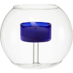 WAYUTO Glass Tealight Candle Holder Clear Round Votive Candle Holders Cylinder Tea Light Holder with Candle Floating Candle Stand for Mantel Bathroom Engagement Wedding Party Decor 4.3 * 3.7Inch