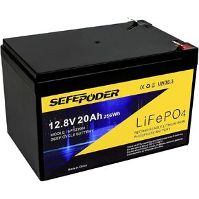 12V 20Ah Lithium LiFePO4 Deep Cycle Battery 2 Pack, 4000+ Cycles Rechargeable Battery for Electric Scooter, Ride On Toy, Lighting, Power Wheels, Fish Finder and More with Built-in 40A BMS