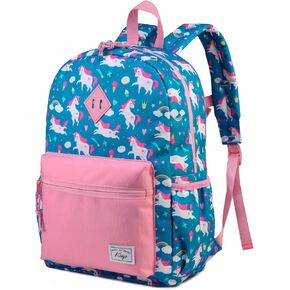Kasqo Kids Backpack, Water Resistant Lightweight Preschool Toddler Bookbag with Chest Strap for Boys and Girls