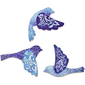 Putuo Decor 3pcs ديكور جدار الطائر الطنان، الخشب الطائر الطائر جدار الفن، ديكور الطيور السوداء للمنزل، ديكورات الطيور للمنزل، ديكور غرفة نوم قوطية لملصقات جدار الحيوانات المزرعة لمحبي الطيور in Kuwait