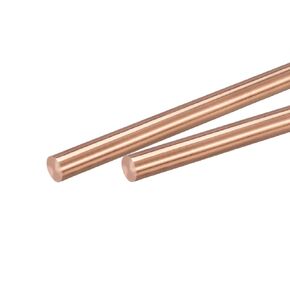 MECCANIXITY 5mm Diameter 150mm Length Solid Copper Round Rod Lathe Bar Stock for DIY Craft CNC Cutting Pack of 2
