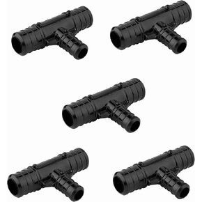 25-Pack EFIELD Pex Fittings Poly PPSU Barb Crimp 3/4" X3/4" X1/2" Reducing Tee With Position Tab, ASTM F2159