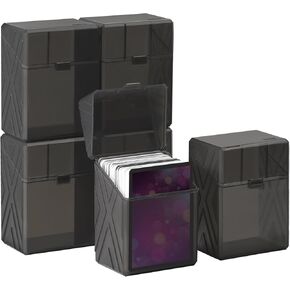 RISOU 6 Pack MTG Deck Box Compatible with Magic,TCG,OCG Cards. Holds 150+ Cards. Black