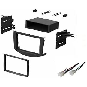 ASC Audio Car Stereo Dash Install Kit and Wire Harness for Installing an Aftermarket Single or Double Din Radio for 2006 2007 2008 2009 2010 2011 Toyota RAV4 RAV 4 - No Factory Premium Amp/JBL
