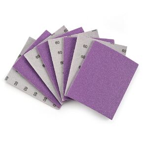 MAXMAN 50PCS Sandpaper Sheets, 1/4 Sheet Sandpaper for Palm Sander, 60 80 120 180 240 320 400 600 800 1000 Grit Hook and Loop Sandpaper, 5.5 x 4.5 Inch Wet Dry Sanding Sheets Bundle for Wood,Metal,Car